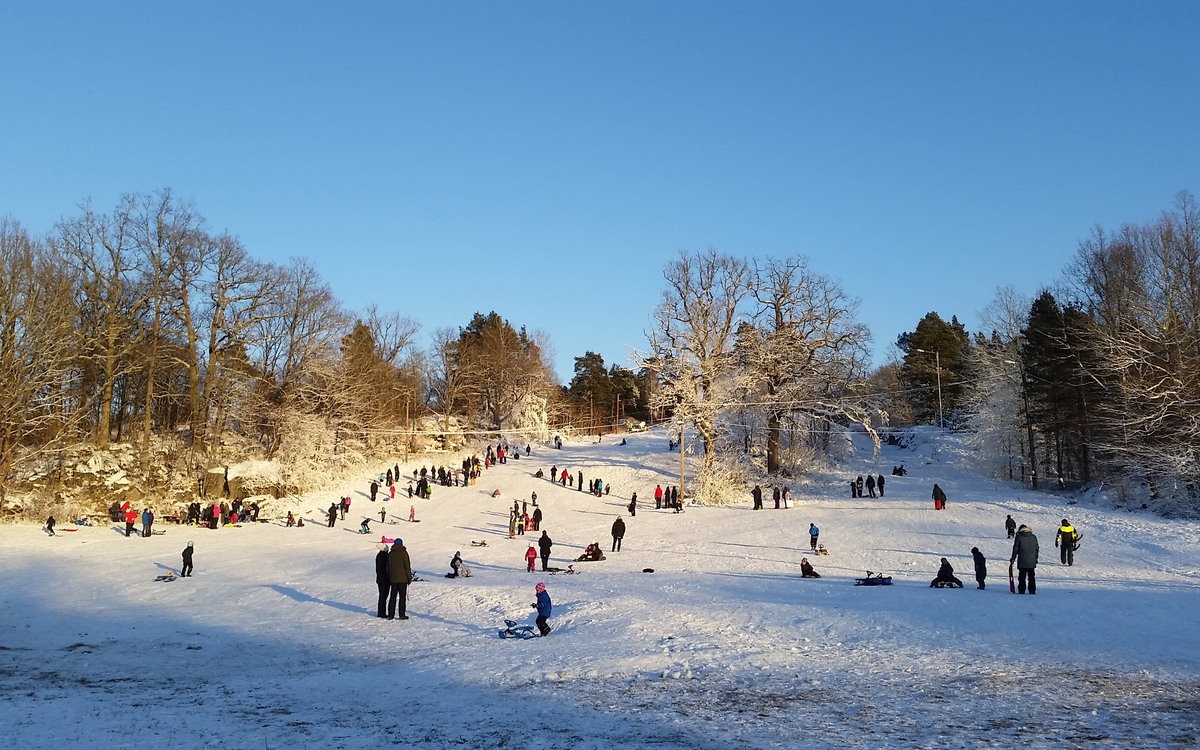 Skidåkning i Hjortberget
